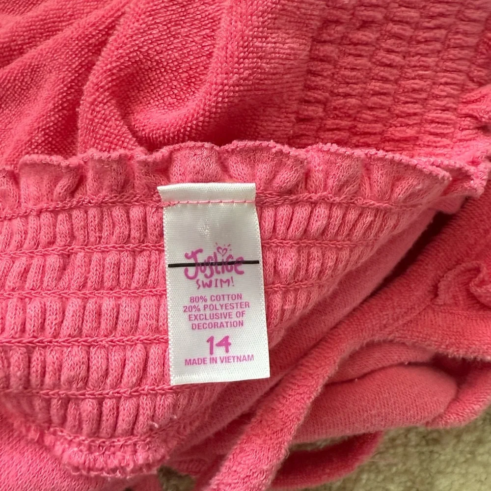 Justice Girls Pink Beach Summer Swim Cover Up